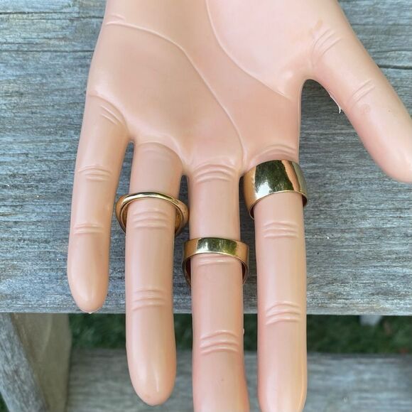 NWT New Urban Outfitters UO 3 Piece Gold Abstract Ring Set. Size 6 Y2K Retro Mod - Picture 7 of 8